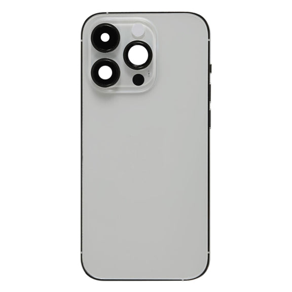 For iPhone 14 Pro Battery Back Cover with Power + Volume Flex Cable + Wireless Charging Module, Version:CE EU Version(Silver)