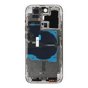 For iPhone 14 Pro Battery Back Cover with Power + Volume Flex Cable + Wireless Charging Module, Version:CE EU Version(Silver)
