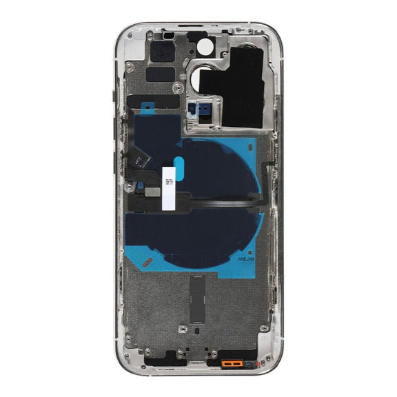 For iPhone 14 Pro Battery Back Cover with Power + Volume Flex Cable + Wireless Charging Module, Version:CE EU Version(Silver)