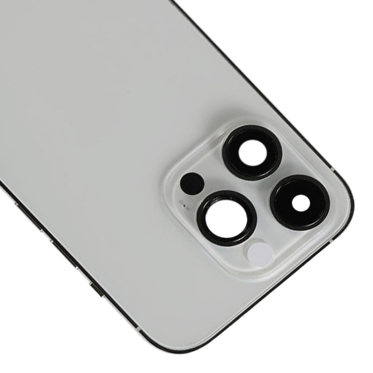 For iPhone 14 Pro Battery Back Cover with Power + Volume Flex Cable + Wireless Charging Module, Version:CE EU Version(Silver)