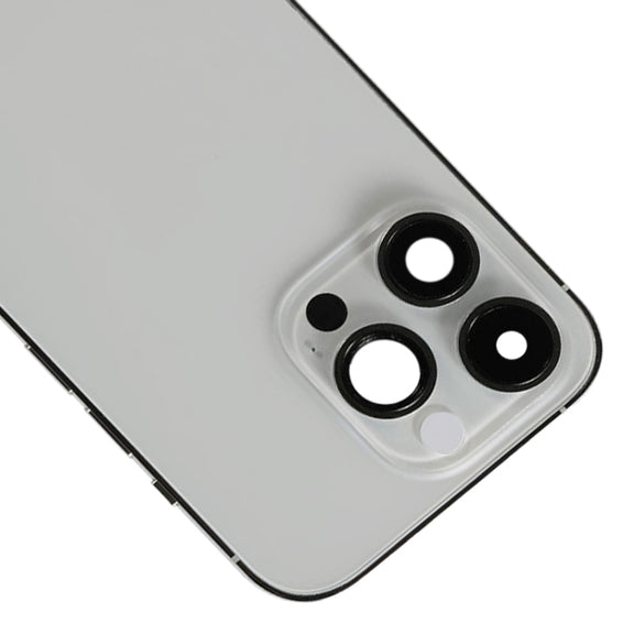 For iPhone 14 Pro Battery Back Cover with Power + Volume Flex Cable + Wireless Charging Module, Version:CE EU Version(Silver)