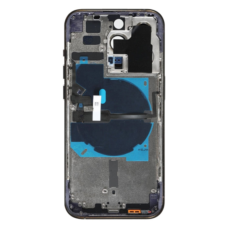 For iPhone 14 Pro Battery Back Cover with Power + Volume Flex Cable + Wireless Charging Module, Version:US Version(Purple)