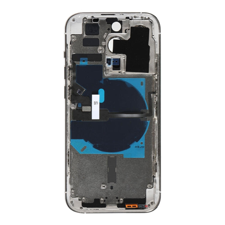 For iPhone 14 Pro Battery Back Cover with Power + Volume Flex Cable + Wireless Charging Module, Version:US Version(Silver)