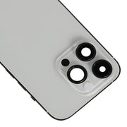 For iPhone 14 Pro Battery Back Cover with Power + Volume Flex Cable + Wireless Charging Module, Version:US Version(Silver)