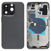 For iPhone 14 Pro Max Battery Back Cover with Power + Volume Flex Cable + Wireless Charging Module, Version:China Version(Black)