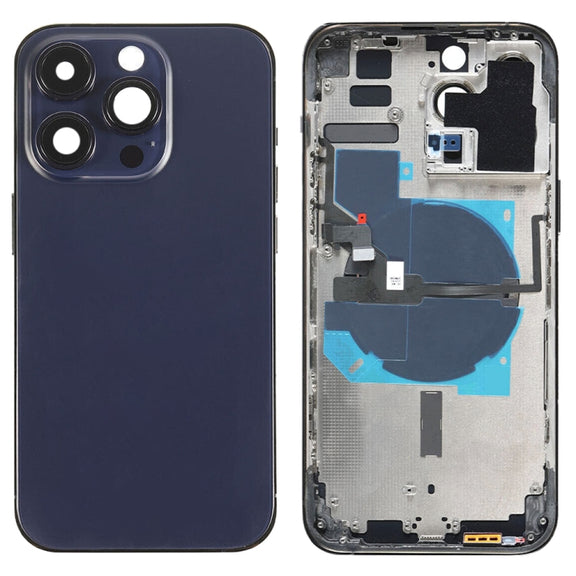 For iPhone 14 Pro Max Battery Back Cover with Power + Volume Flex Cable + Wireless Charging Module, Version:China Version(Purple)