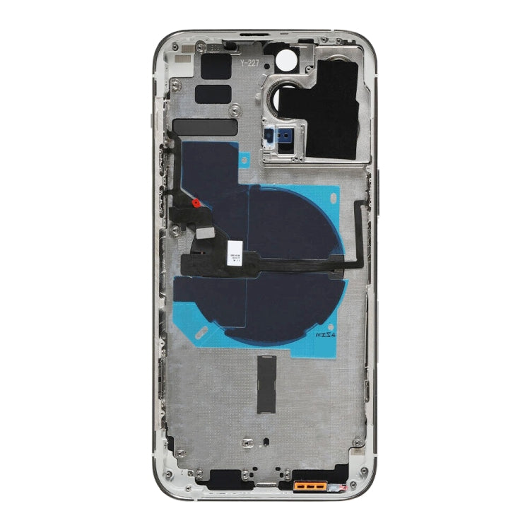 For iPhone 14 Pro Max Battery Back Cover with Power + Volume Flex Cable + Wireless Charging Module, Version:China Version(Silver)