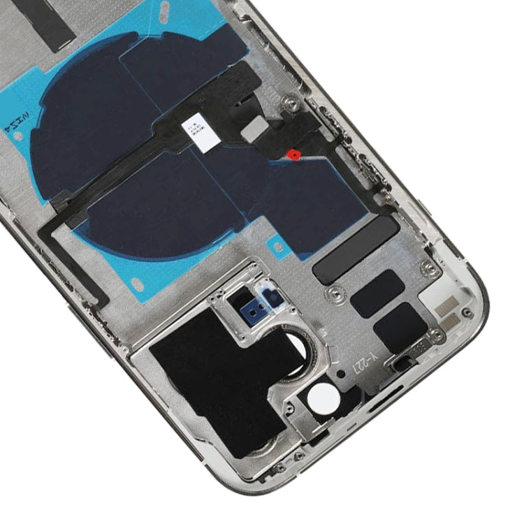 For iPhone 14 Pro Max Battery Back Cover with Power + Volume Flex Cable + Wireless Charging Module, Version:China Version(Silver)