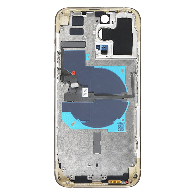 For iPhone 14 Pro Max Battery Back Cover with Power + Volume Flex Cable + Wireless Charging Module, Version:US Version(Gold)