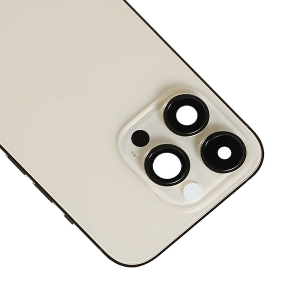 For iPhone 14 Pro Max Battery Back Cover with Power + Volume Flex Cable + Wireless Charging Module, Version:US Version(Gold)