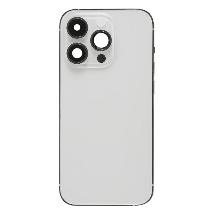 For iPhone 14 Pro Max Battery Back Cover with Power + Volume Flex Cable + Wireless Charging Module, Version:US Version(Silver)