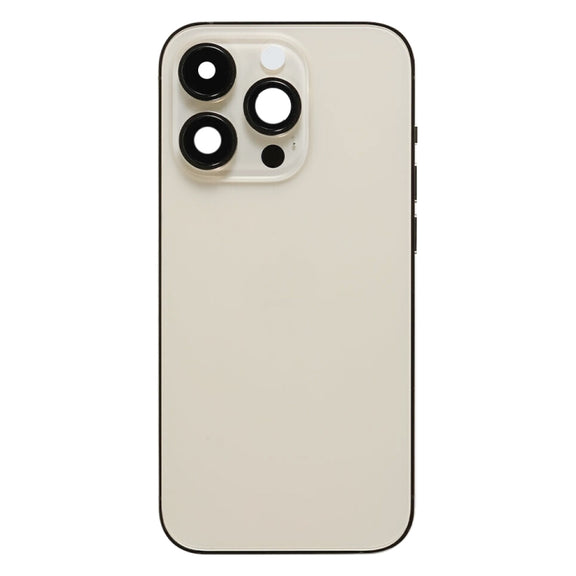 For iPhone 14 Pro Battery Back Cover with Side Keys & Card Tray, Version:China Version(Gold)