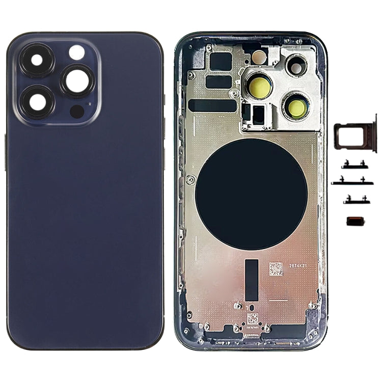For iPhone 14 Pro Battery Back Cover with Side Keys & Card Tray, Version:China Version(Purple)