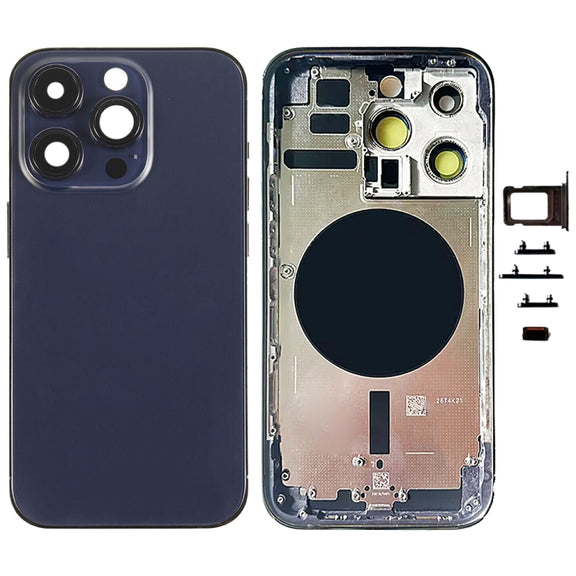 For iPhone 14 Pro Battery Back Cover with Side Keys & Card Tray, Version:CE EU Version(Purple)