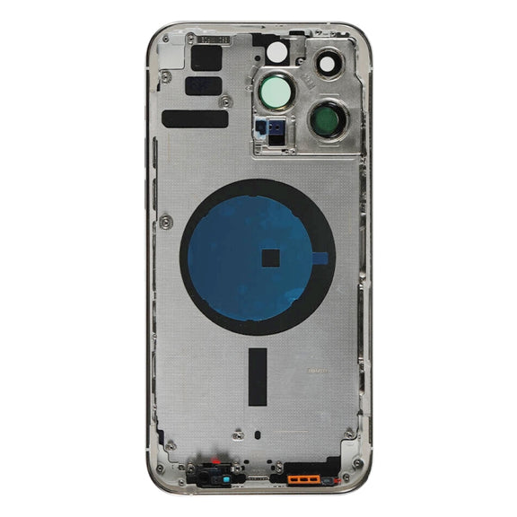 For iPhone 14 Pro Max Battery Back Cover with Side Keys & Card Tray, Version:US Version(Silver)