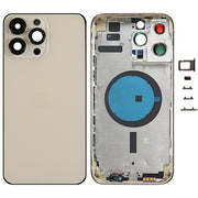 For iPhone 14 Pro Max Battery Back Cover with Side Keys & Card Tray, Version:China Version(Gold)