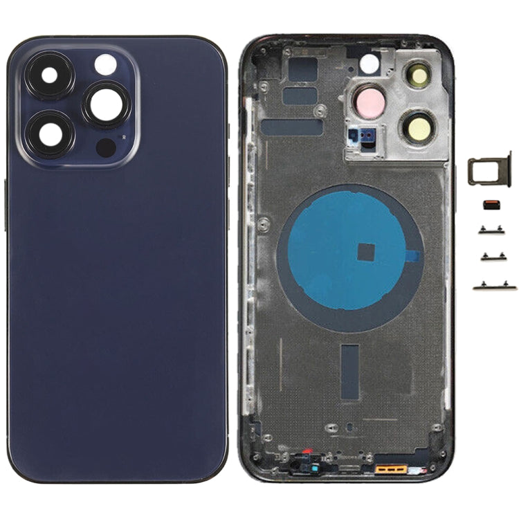 For iPhone 14 Pro Max Battery Back Cover with Side Keys & Card Tray, Version:China Version(Purple)
