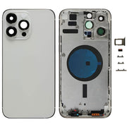 For iPhone 14 Pro Max Battery Back Cover with Side Keys & Card Tray, Version:China Version(Silver)