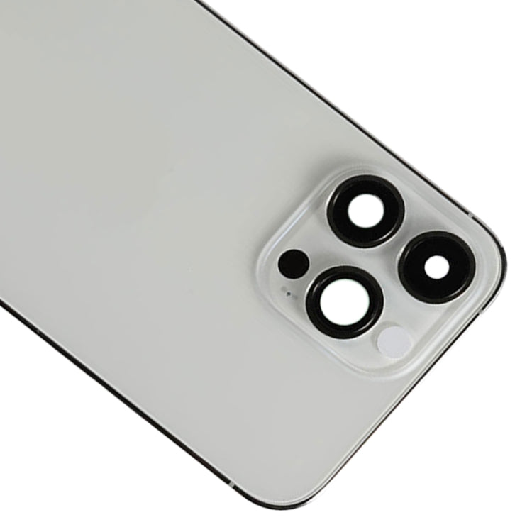 For iPhone 14 Pro Max Battery Back Cover with Side Keys & Card Tray, Version:China Version(Silver)