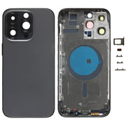 For iPhone 14 Pro Max Battery Back Cover with Side Keys & Card Tray, Version:CE EU Version(Black)