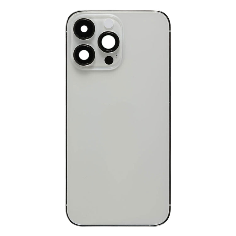 For iPhone 14 Pro Max Battery Back Cover with Side Keys & Card Tray, Version:CE EU Version(Silver)