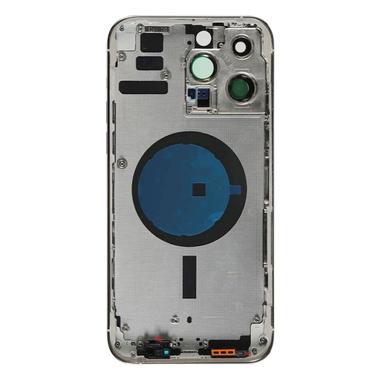 For iPhone 14 Pro Max Battery Back Cover with Side Keys & Card Tray, Version:CE EU Version(Silver)