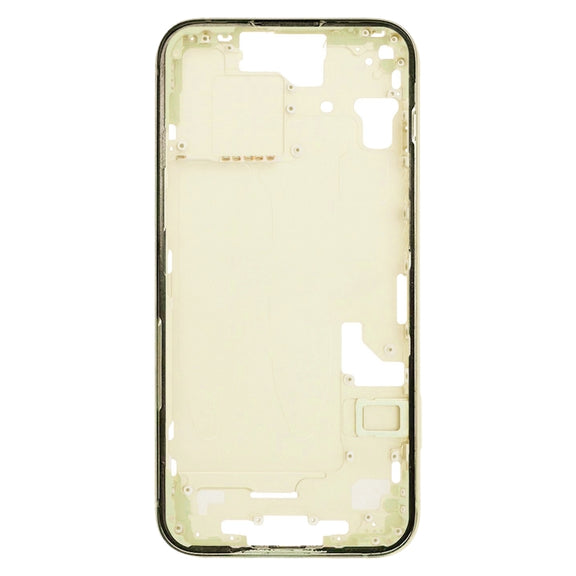 For iPhone 15 Middle Frame Bezel Plate with Side Keys + Card Tray, Version:US Version(Yellow)
