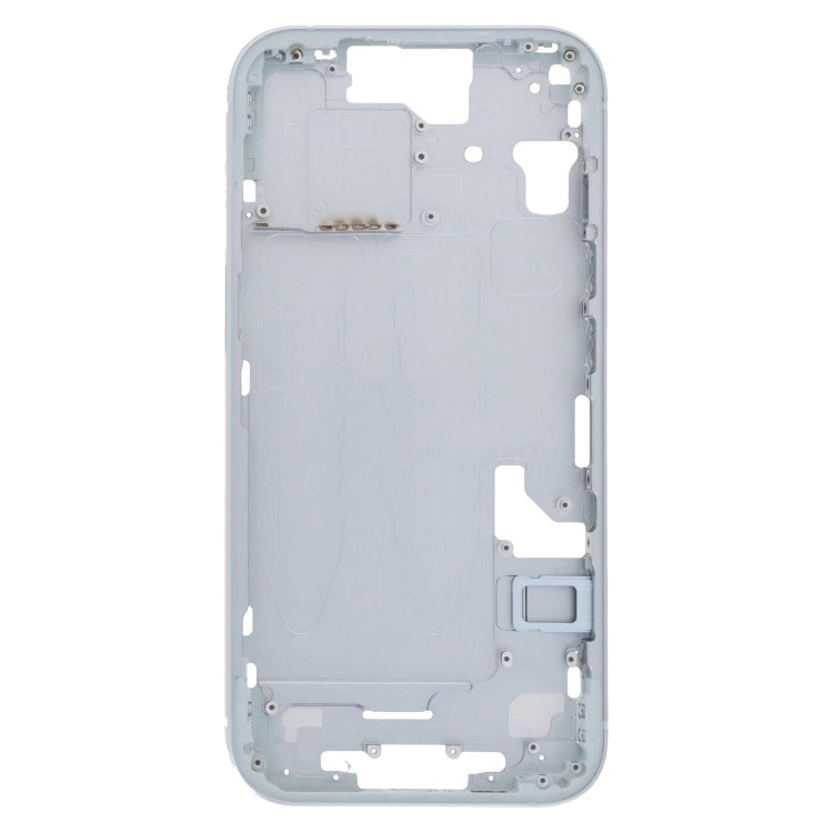 For iPhone 15 Middle Frame Bezel Plate with Side Keys + Card Tray, Version:US Version(Blue)