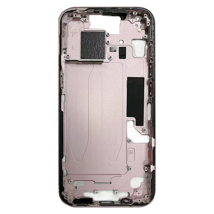 For iPhone 15 Middle Frame Bezel Plate with Side Keys + Card Tray, Version:US Version(Pink)