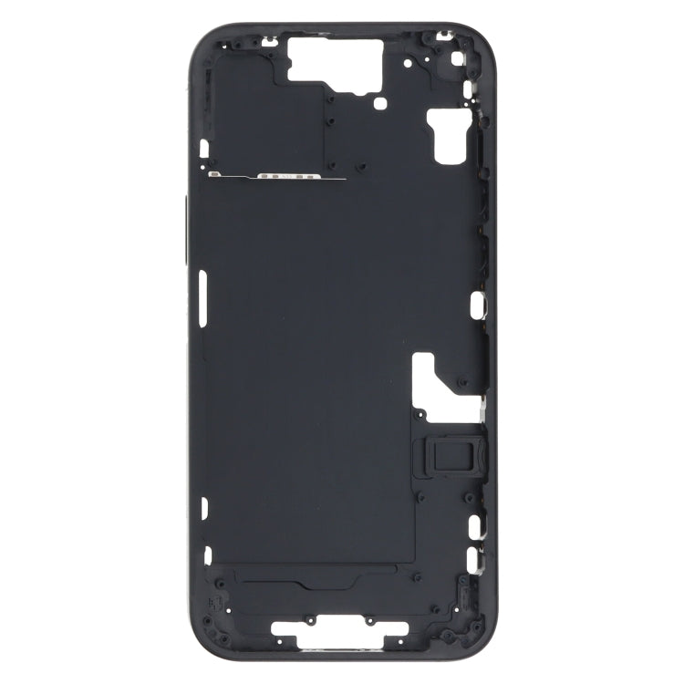 For iPhone 15 Plus Middle Frame Bezel Plate with Side Keys + Card Tray, Version:CE EU Version(Black)
