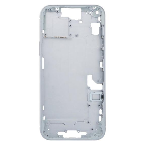 For iPhone 15 Plus Middle Frame Bezel Plate with Side Keys + Card Tray, Version:US Version(Blue)