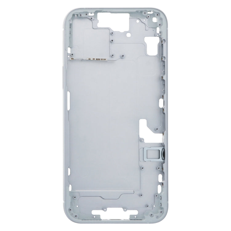 For iPhone 15 Plus Middle Frame Bezel Plate with Side Keys + Card Tray, Version:China Version(Blue)