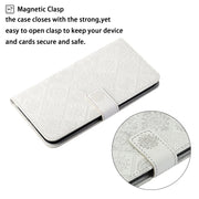 For Samsung Galaxy S25 5G Ethnic Style Embossed Pattern Leather Phone Case(White)