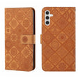 For Samsung Galaxy S25+ 5G Ethnic Style Embossed Pattern Leather Phone Case(Brown) - Galaxy S25+ 5G Cases by PMC Jewellery | Online Shopping South Africa | PMC Jewellery | Buy Now Pay Later Mobicred
