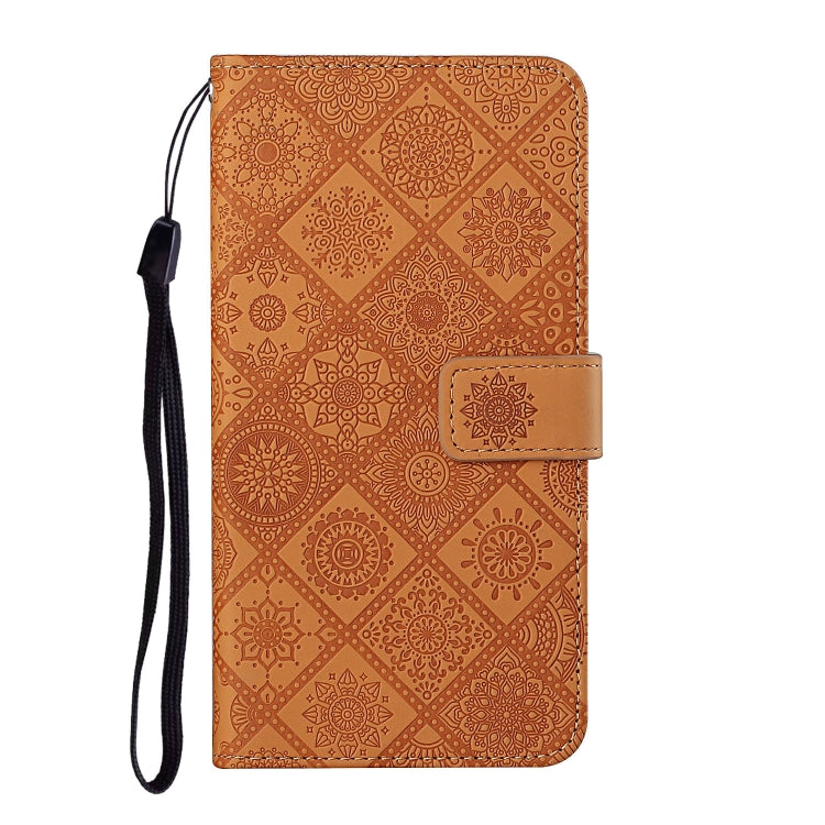 For Samsung Galaxy S25+ 5G Ethnic Style Embossed Pattern Leather Phone Case(Brown)
