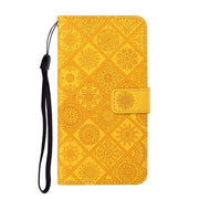 For Samsung Galaxy S25+ 5G Ethnic Style Embossed Pattern Leather Phone Case(Yellow)
