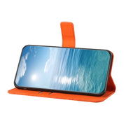 For Samsung Galaxy S25 Ultra 5G Ethnic Style Embossed Pattern Leather Phone Case(Orange)
