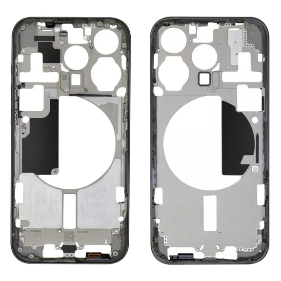 For iPhone 15 Pro Middle Frame Bezel Plate with Side Keys + Card Tray, Version:US Version(Black)
