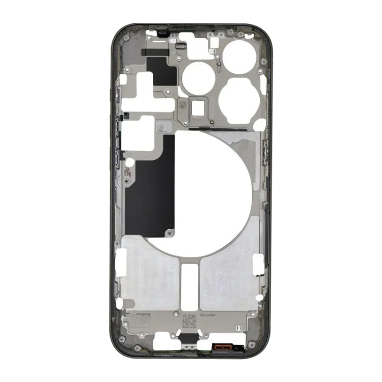 For iPhone 15 Pro Middle Frame Bezel Plate with Side Keys + Card Tray, Version:CE EU Version(Black)