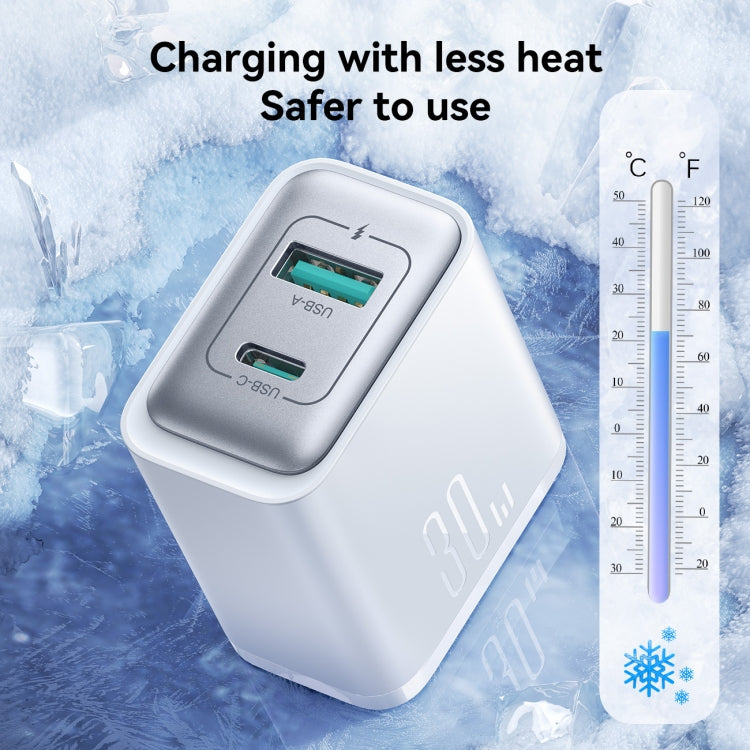 JOYROOM JR-TCF15 30W USB+USB-C / Type-C Fast Charger, Specification:EU Plug(White)