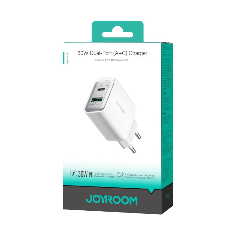 JOYROOM JR-TCF15 30W USB+USB-C / Type-C Fast Charger, Specification:EU Plug(White)