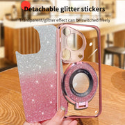 For Huawei Pura 70 Ultra Plated Gradient Glitter Round Holder TPU Phone Case(Silver)