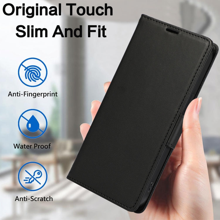 For iPhone 16 Pro Max Side Buckle RFID Anti-theft Leather Phone Case(Black)