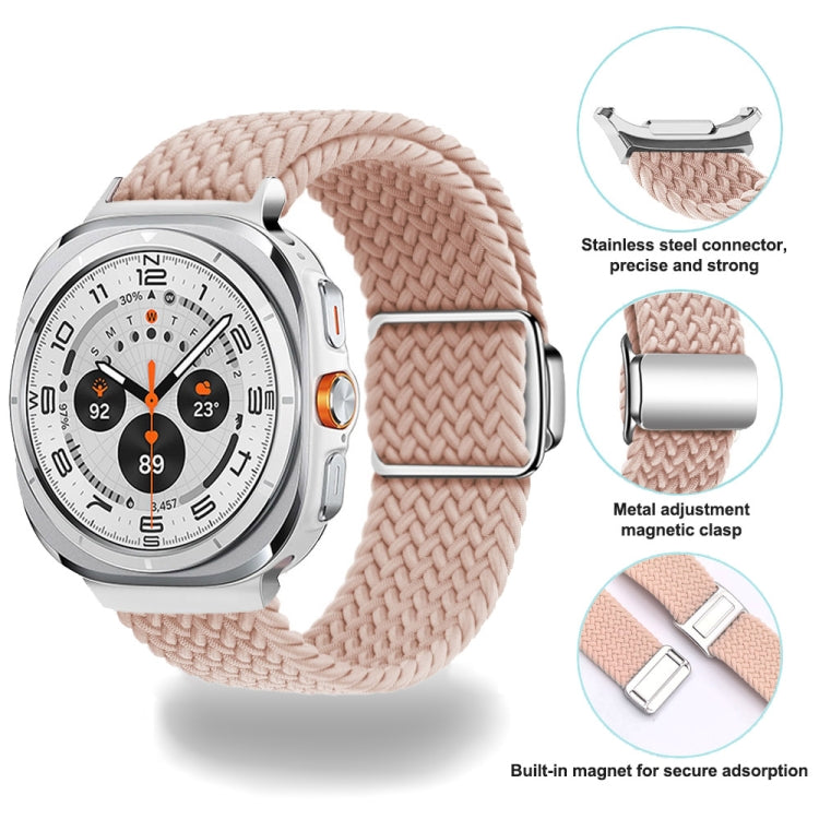 For Samsung Galaxy Watch Ultra 47mm Nylon Loop Magnetic Buckle Watch Band(Dark Olive)