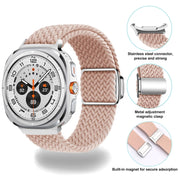For Samsung Galaxy Watch Ultra 47mm Nylon Loop Magnetic Buckle Watch Band(Wine Red)