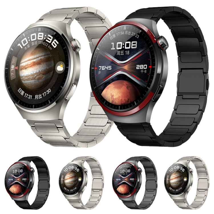 22mm I-shaped Magnetic Buckle Pure Titanium Watch Band(Titanium Gold)