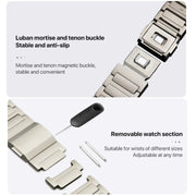 22mm I-shaped Magnetic Buckle Pure Titanium Watch Band(Titanium Gold)