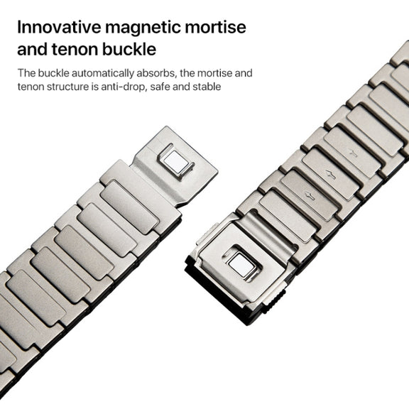 22mm I-shaped Magnetic Buckle Pure Titanium Watch Band(Titanium Gold)