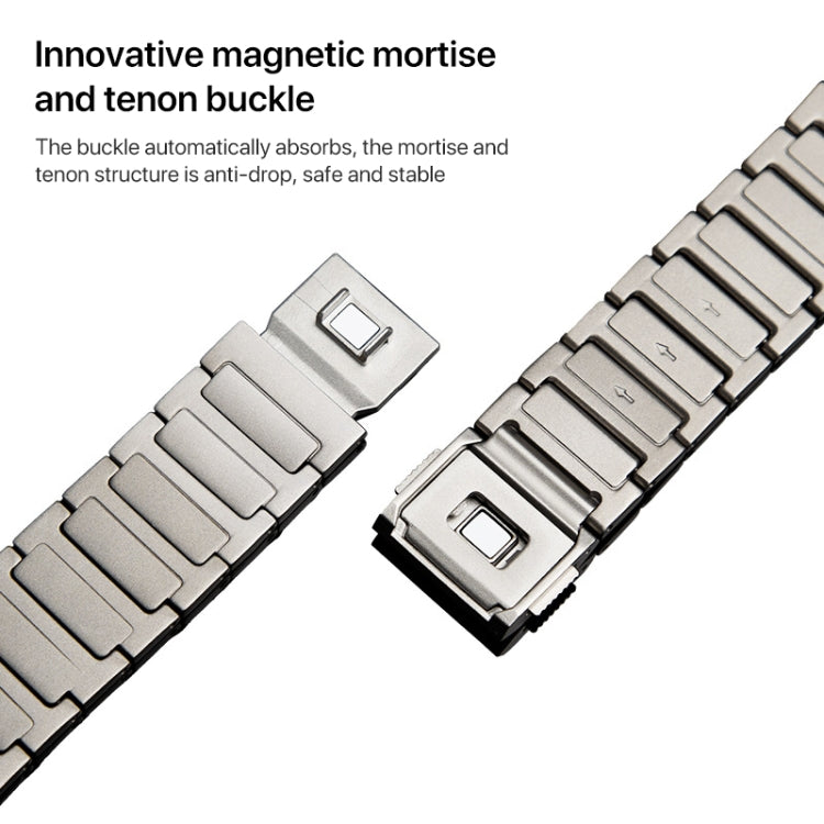 22mm I-shaped Magnetic Buckle Pure Titanium Watch Band(Titanium Gold)