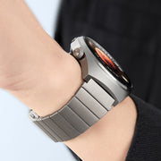 22mm One-bead Bamboo Magnetic Buckle Pure Titanium Watch Band(Silver)